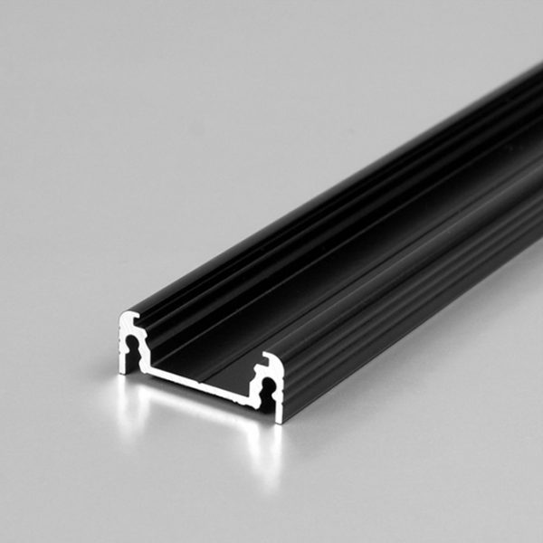 SURFACE LED Aluminium Profile For Cabinets -2M K01-1050-2M - Black 670x670