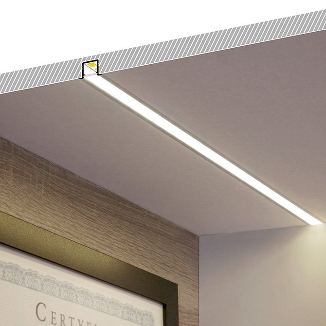 Smart Recessed Led Aluminium Profile, Led Strip Light Ceiling Profile