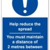 VEWhygiene help reduce the spread and maintain distance of 2 metres coronavirus safety sign 2