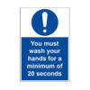 vewhygiene you must wash your hands for a minimum of 20 seconds coronavirus safety sign 2