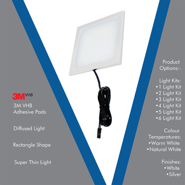 Slim Square LED panel light 6w K01-0190 usps v2
