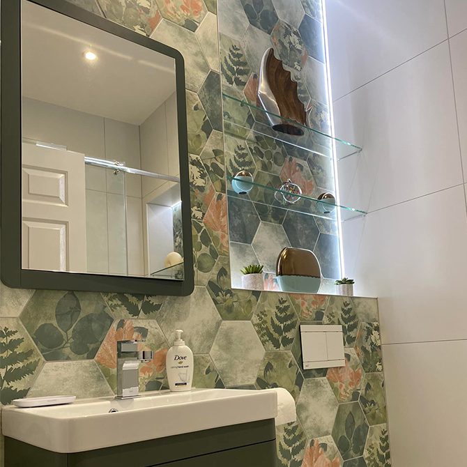 Bathroom alcove idea: Profile and LED tape insitu - TLW Global